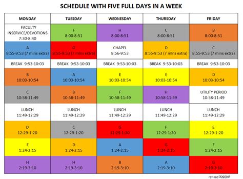 Regular Schedule